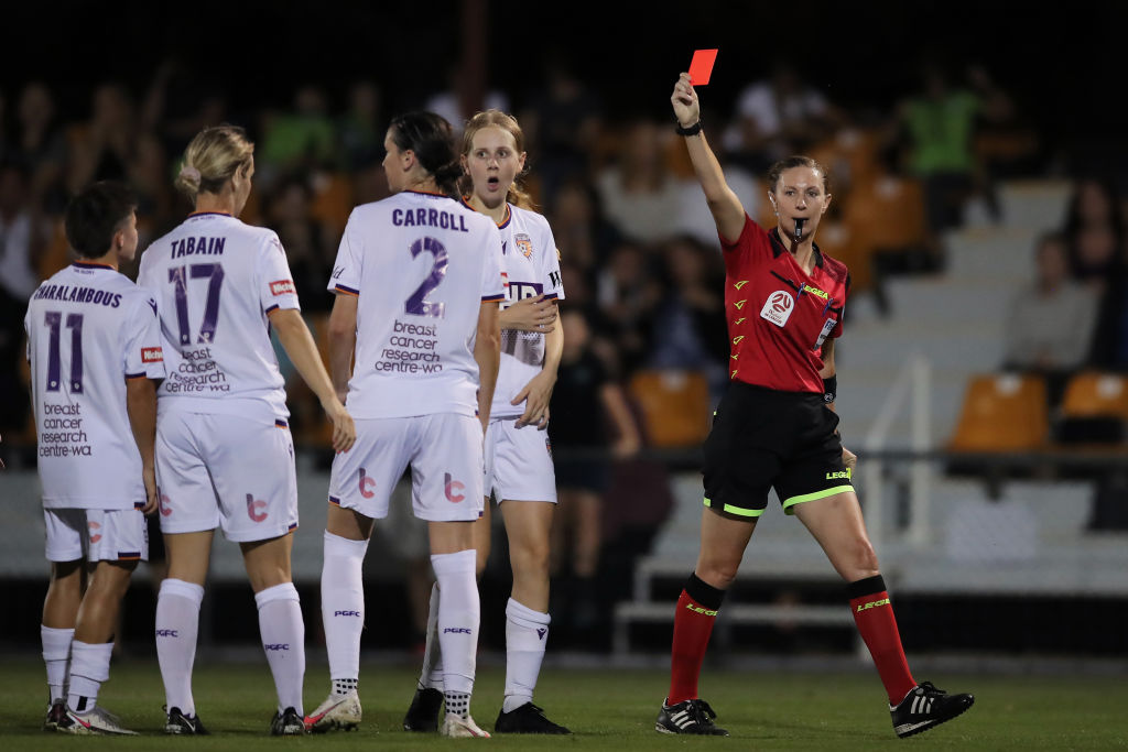 Perth player receives red card