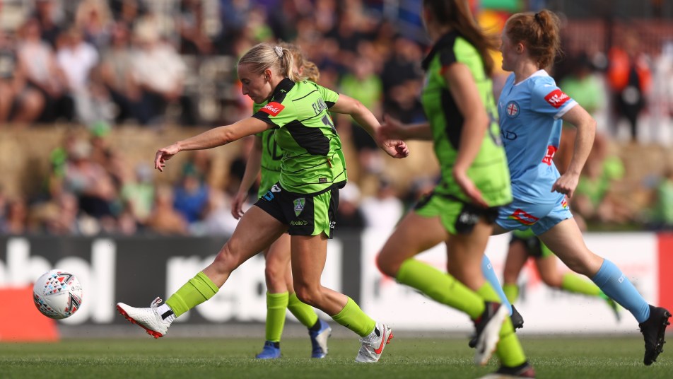 Nicki Flannery strikes the ball